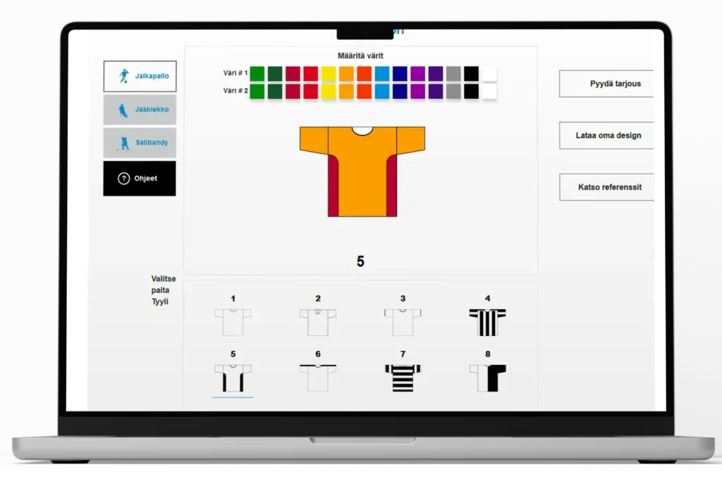 Design your team kit with just a few clicks.