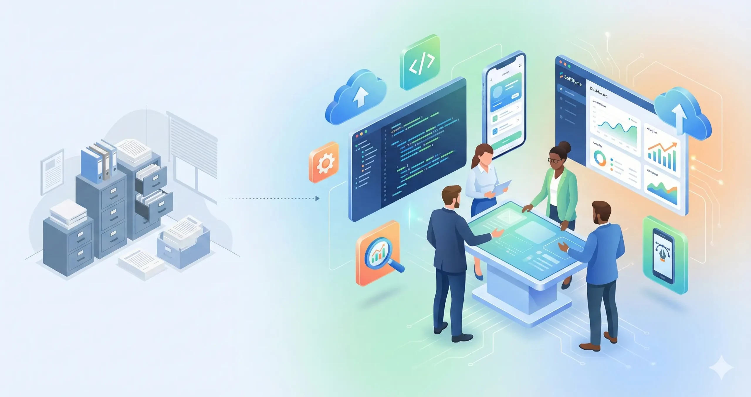 Software house providing custom software solutions, web and mobile app development, and digital transformation services