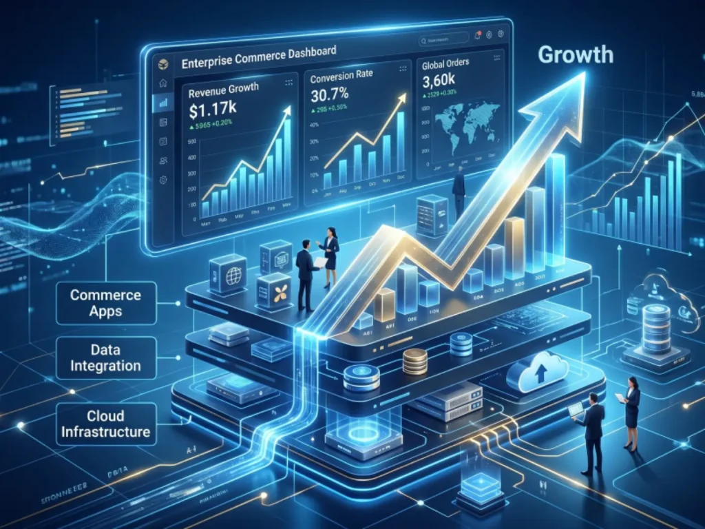 custom ecommerce platform growth and architecture visual for final call to action