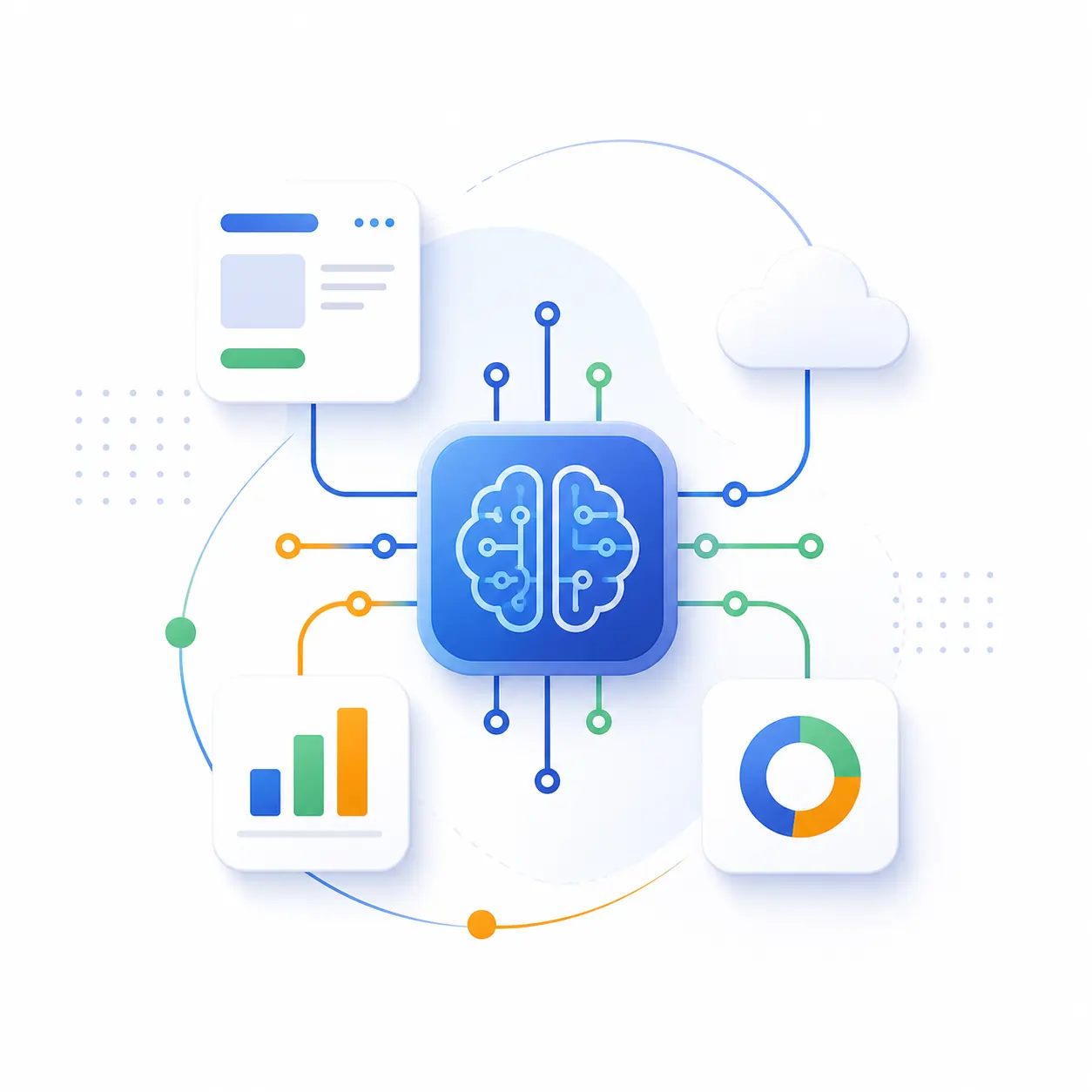 ai integration system showing automation workflows and intelligent data processing