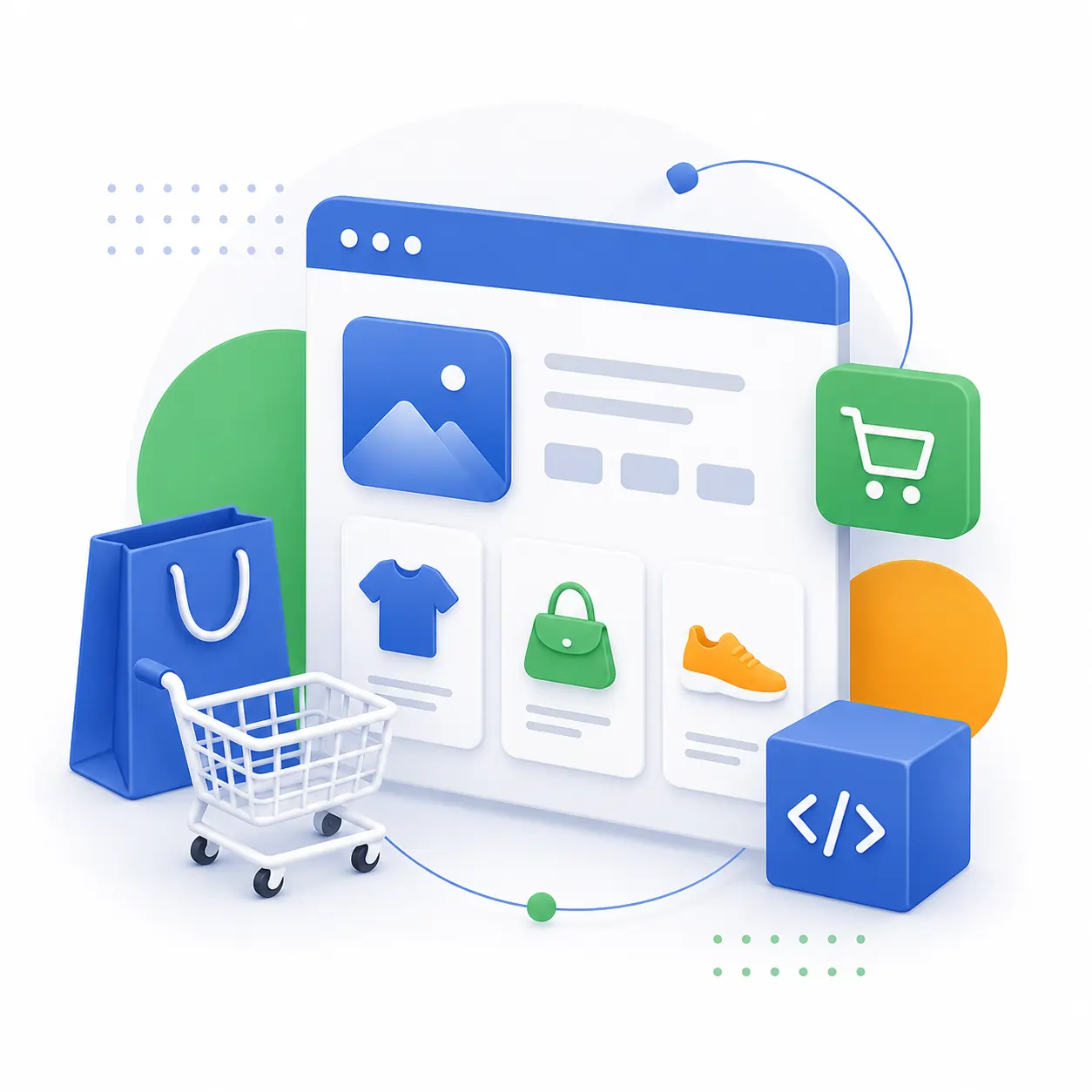 ecommerce website with product listings shopping cart and checkout system
