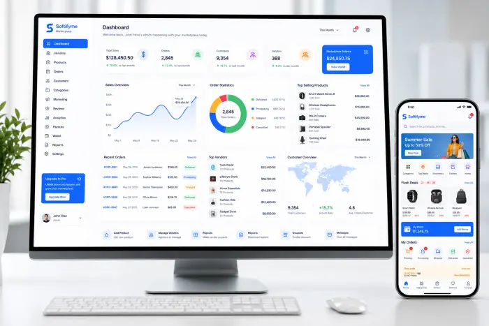 HopOrbits multi-vendor marketplace platform developed by Softifyme
